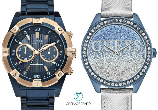 Reloj GUESS azul oscuro con dorado y azul claro con plateado