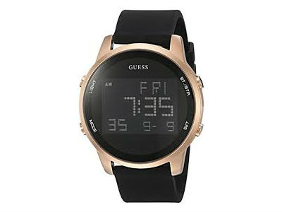 Reloj de silicona digital Guess para mujer, de acero inoxidable